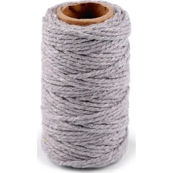 Příze Bavlněná šňůra Ø2 mm - 5 šedá světlá