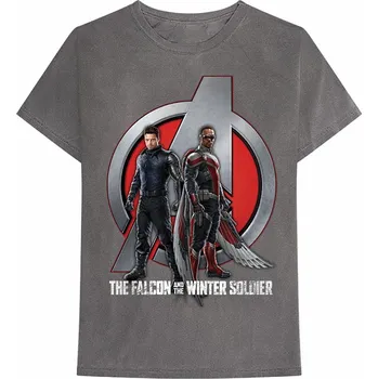 Pánská móda Marvel Comics tričko, Falcon &amp; Winter Soldier A Logo Grey, pánské XXL