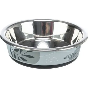 miska pro kočku TRIXIE Nerezová miska pro kočky, plastový vnější povrch: 0,2 l/ø 12 cm, nerez/plast/guma, modrá/šedá