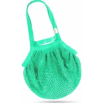 Nákupní taška BAVLNĚNÝ KOŠ síťová taška přes rameno mentolově zelená