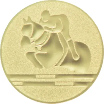 Emblém kůň - skok přes překážku, pr. 25 mm, zlato