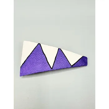 Ozdoba do vlasů Kožená spona do vlasů bílá s fialovými kresbami