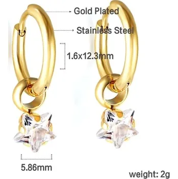 Náušnice Luxusní zirkonové náušnice z chirurgické oceli - Hvězda 759AG