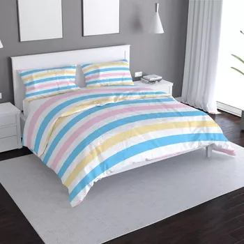 Povlečení Saténové povlečení Barevné pruhy - Sablio - 140x200 / 90x70