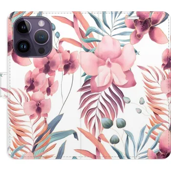 Pouzdro na mobilní telefon Flipové pouzdro iSaprio - Pink Flowers 02 - iPhone 14 Pro