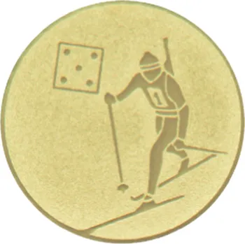 Emblém biatlon, pr. 25 mm, zlato