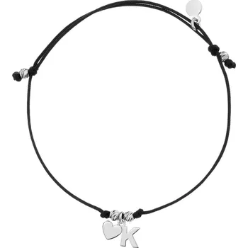 Náramek Stříbrný náramek - písmeno K, srdce - AP528-0829