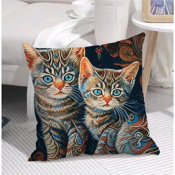 Povlak na dekorativní polštářek Povlak na polštář, koťata s modrýma očims