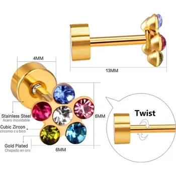 Náušnice Luxusní zirkonové náušnice s květinovým motivem - 46 MG