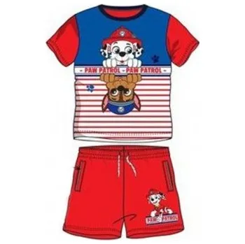 Sun City - Chlapecký / dětský bavlněný letní set Tlapková patrola / Paw Patrol - červený 4 roky
