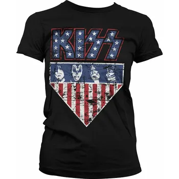 Dámské tričko KISS tričko, Stars &amp; Stripes Black, dámské XL