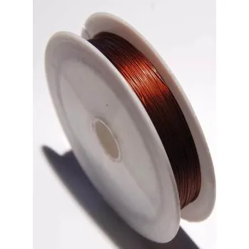 Materiál na výrobu šperku Lanko barevné, průměr 0,38mm, návin 50m hnědá