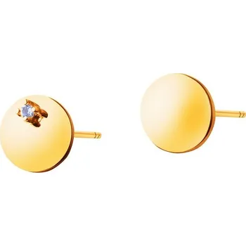 Náušnice Zlaté náušnice s přírodním akvamarínem - kroužky - K-817.03