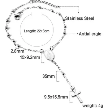 Náramek Náramek z chirurgické oceli ve stylu růžence - 563S