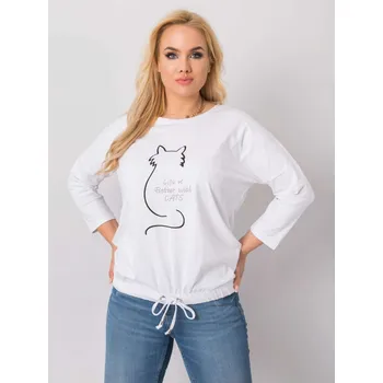 Dámská mikina Mikina s kočkou, bílá