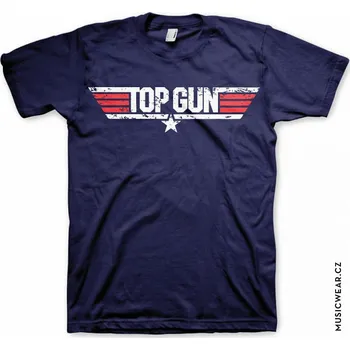 Pánské tričko Top Gun tričko, Distressed Logo Navy, pánské XL