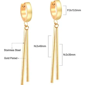 Náušnice Dlouhé visací náušnice z nerezové oceli - 261G