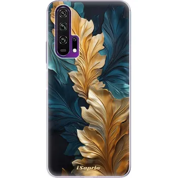 Pouzdro na mobilní telefon Odolné silikonové pouzdro iSaprio - GoldBlue Leaves 02 - Honor 20 Pro