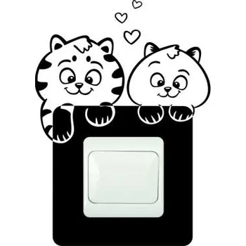 Samolepící dekorace Samolepka pod vypínač Dvě koťata (dekorace na zeď)