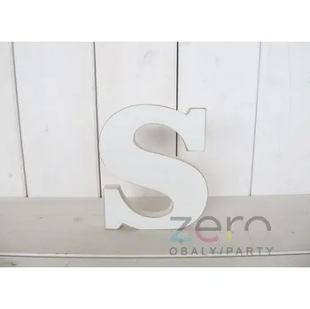 Svatební dekorace Abeceda dřevěná 'S' (18 cm) - bílá