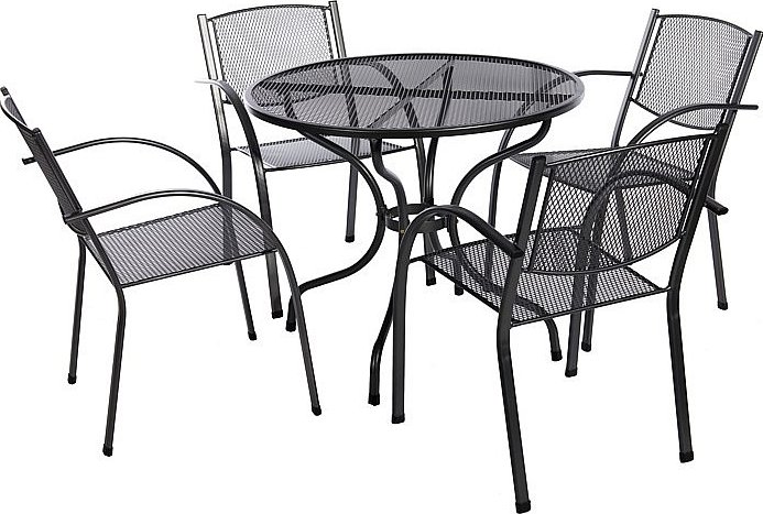 Zahradní kovová sestava MILANO I. 1+4 Stůl ø 90 cm (CT0313)