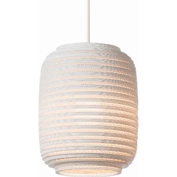 Graypants Závěsné válcové kartonové svítidlo Ausi Rozměr: ø 190 mm x 240 mm, Dekor: Bílý GP-1112