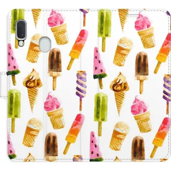 Pouzdro na mobilní telefon Flipové pouzdro iSaprio - Ice Cream Pattern - Samsung Galaxy A20e