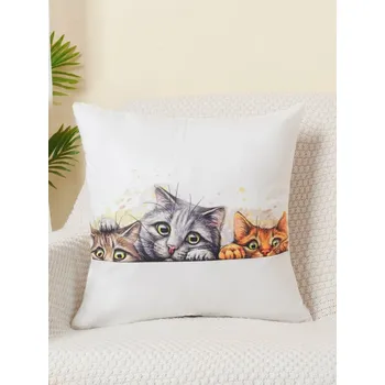 Povlak na dekorativní polštářek Povlak na polštář, tři kočky