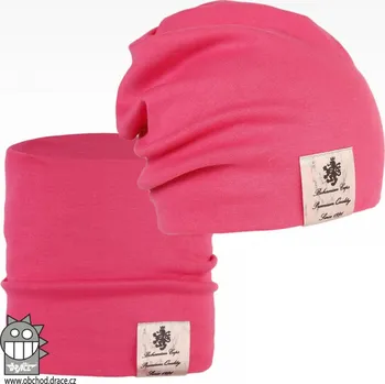 Nákrčník Bavlněná čepice a nákrčník Dráče - Pastels Double 35, neonově růžová Barva: Růžová, Velikost: 48-50