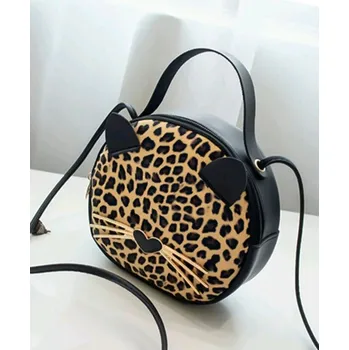 Kabelka Dámská kabelka s leopardím motivem, hlava kočky