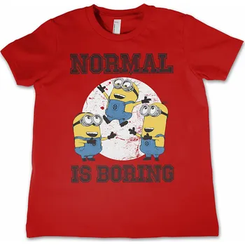 Karnevalový kostým Despicable Me tričko, Normal Life Is Boring Kids Red, dětské XL velikost XL věk (12 let)
