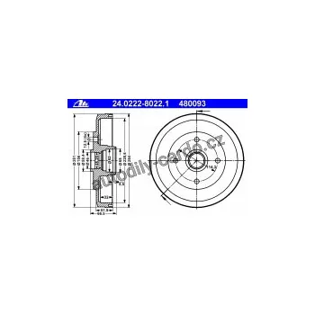 Brzdový buben Brzdový buben ATE 24.0222-8022 (AT 480093) - MAZDA