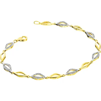 Náramek Náramek ze žlutého zlata s diamanty - 19 cm - 0,14 ct - ryzost 585 - 109.864