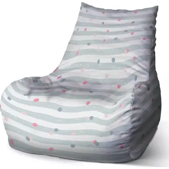 Sedací pytel Sedací vak Bean Tečky a pruhy - Sablio - 60 x 70 x 70 cm