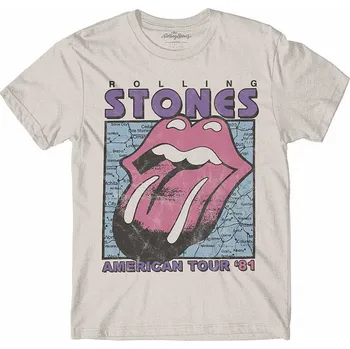 Pánské tričko Rolling Stones tričko, American Tour Map Beige, pánské L