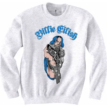 Pánská mikina Billie Eilish mikina, Bling White Sweatshirt, unisex XS