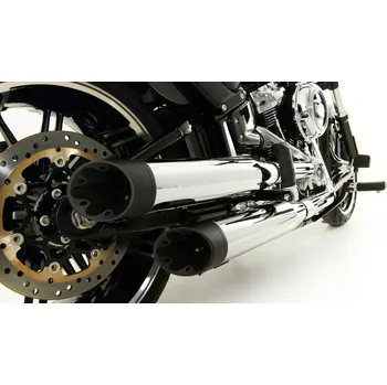 Motodíl 2ks výfukových tlumičů včetně katalyzátorů EURO 4 + ACS systém pro regulaci zvuku - NEREZ - CHROM - 007152 300018