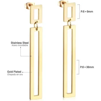 Náušnice Dlouhé visací náušnice z nerezové oceli - 150G