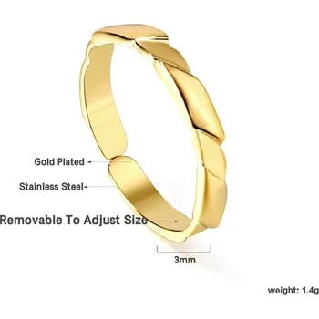 Prsten Nerezový minimalistický prsten ve zlaté barvě - 306G