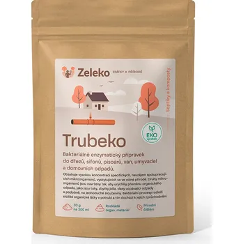 Čistič odpadu Zeleko TRUBEKO - čistící bakterie do dřezů, sifonů a potrubí Velikost balení: 300g