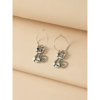 Náušnice Náušnice kočky ve stříbrné barvě