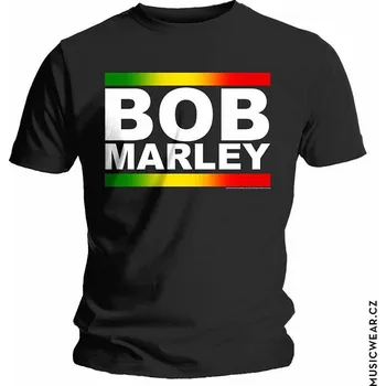 Pánská móda Bob Marley tričko, Rasta Band Block, pánské S