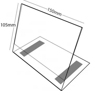 Plastový stojánek L 105 x 150 (A6) na šířku čirý s magnetem 105 x 150 na šířku čirý s magnetem - 1 ks