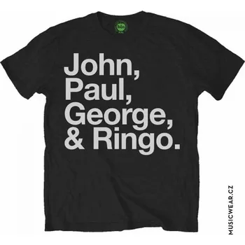 Pánská móda The Beatles tričko, John Paul George &amp; Ringo Black, pánské M