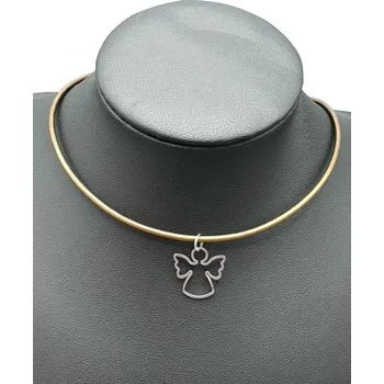 Náhrdelník Kožený choker s obrysem anděla