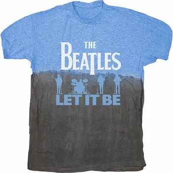 Pánské tričko The Beatles tričko, Let It Be Split Dip-Dye Blue, pánské L