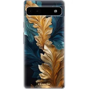 Telefonní příslušenství Odolné silikonové pouzdro iSaprio - GoldBlue Leaves 02 - Google Pixel 6a 5G