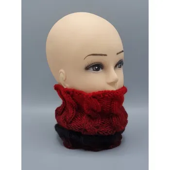 Nákrčník Ručně pletený nákrčník - copánky - červený a černý 2