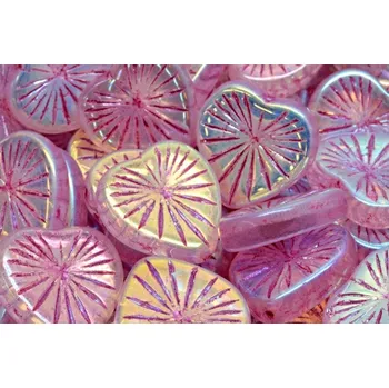 Korálek Korálky Kiwi Srdíčka č.2385 (18x18mm)