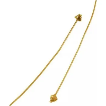 Materiál na výrobu šperku Nýt, délka 52mm, tloušťka drátu 0,8mm, hlavička 3mm, ozdobný (pozlaceno)